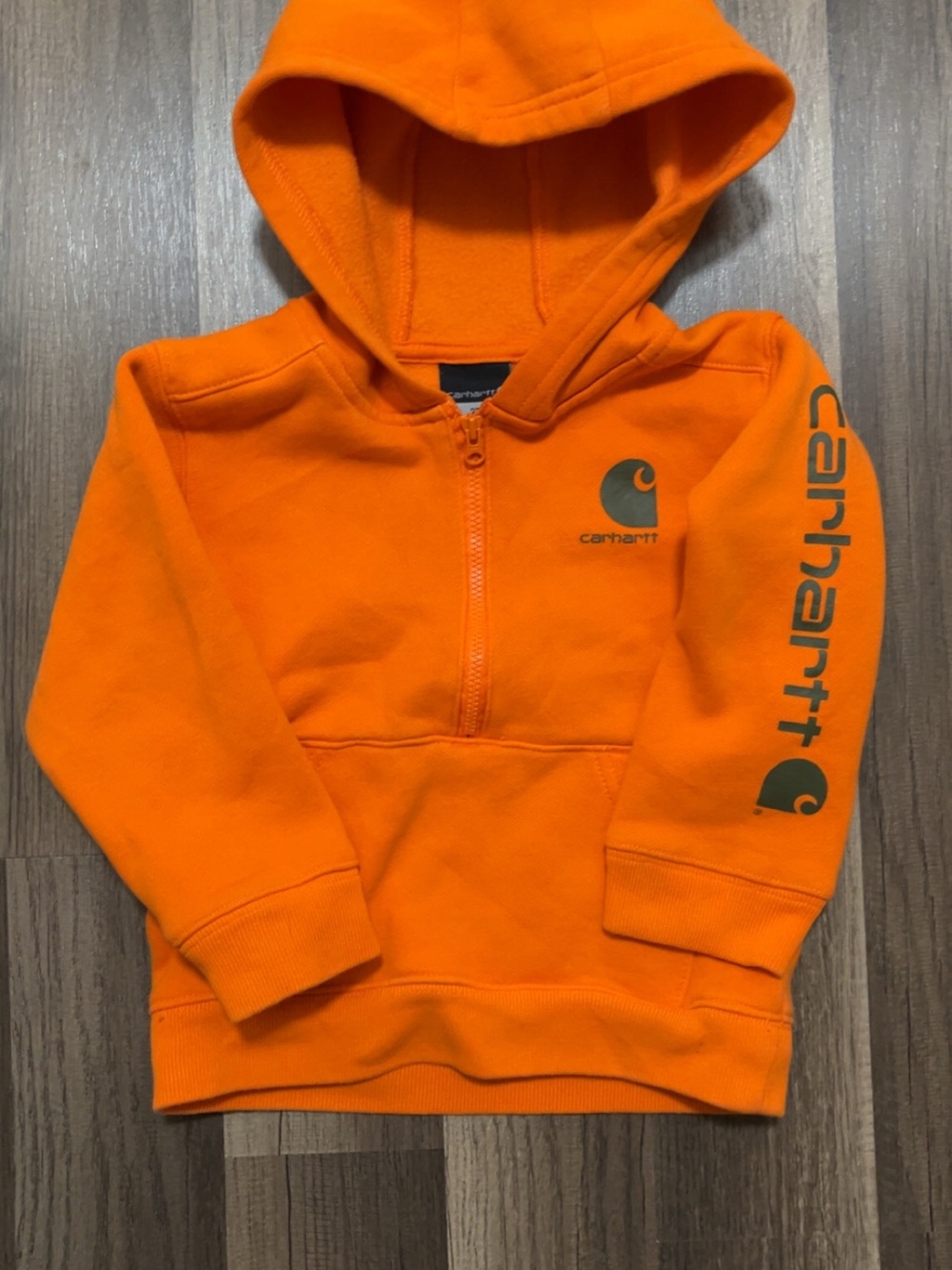 CARHARTT Kids 2T Orange Zip Up Sweatshirt